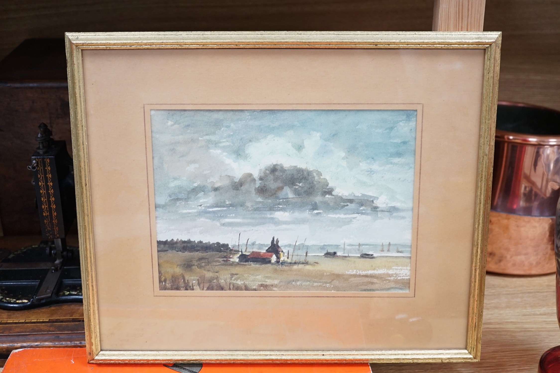 J. E..., pair of watercolours, Open landscapes, one indistinctly signed, 17.5 x 24cm